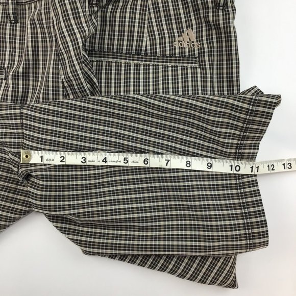 Adidas Shorts mens Golf 38 plaid black tan stretch 11 inch P16169 MCL ac… - Picture 7 of 10